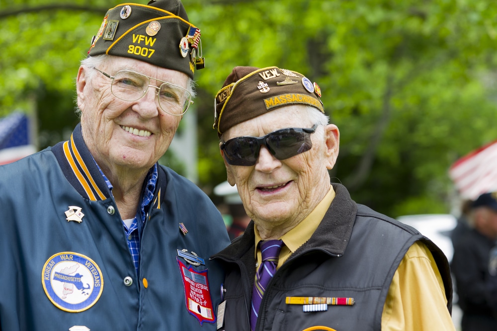 veterans pose together